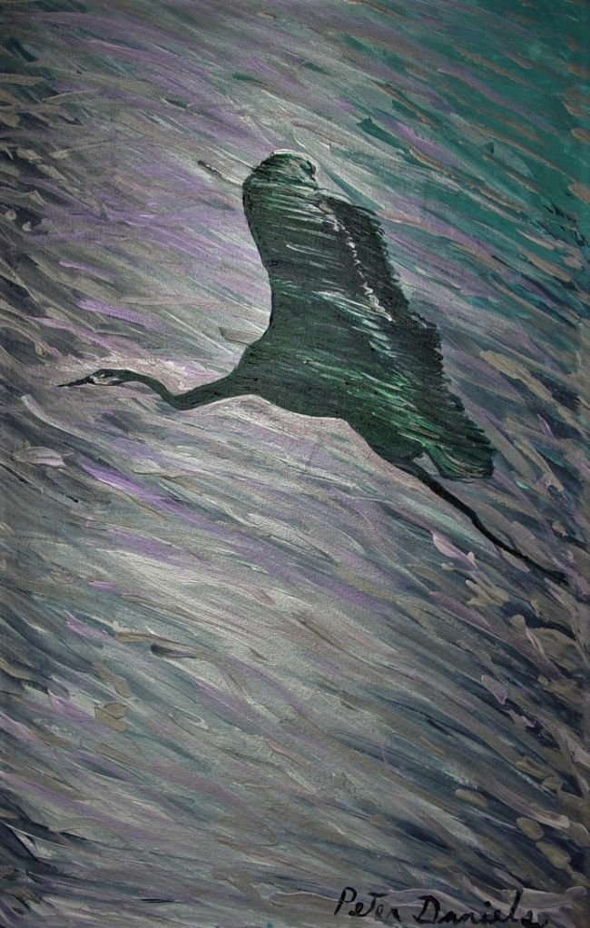 Blue Heron 2 Acrylic on Canvas 16x20 $2295